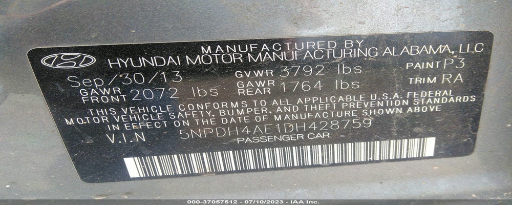 5NPDH4AE1DH428759 2013 HYUNDAI ELANTRA photo no. 9