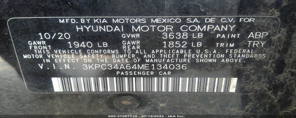 3KPC34A64ME134036 2021 HYUNDAI ACCENT photo no. 9