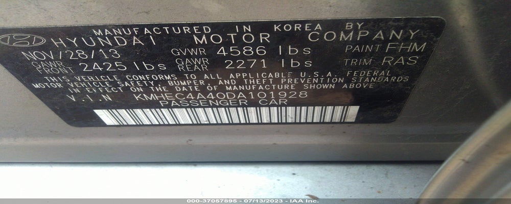 KMHEC4A40DA101928 2013 HYUNDAI SONATA HYBRID photo no. 9
