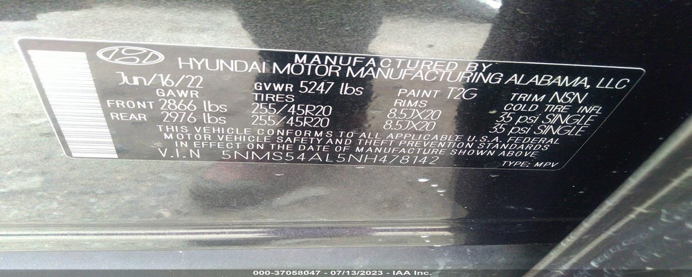 5NMS54AL5NH478142 2022 HYUNDAI SANTA FE photo no. 9