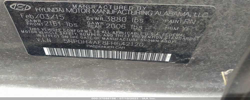 5NPDH4AE8FH642120 2015 HYUNDAI ELANTRA photo no. 9
