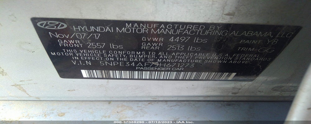 5NPE34AF7JH671273 2018 HYUNDAI SONATA photo no. 9
