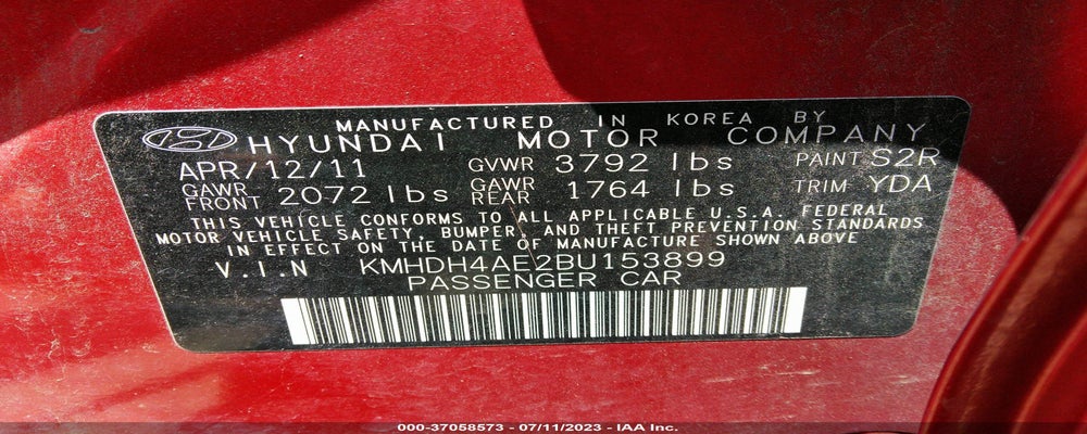 KMHDH4AE2BU153899 2011 HYUNDAI ELANTRA photo no. 9