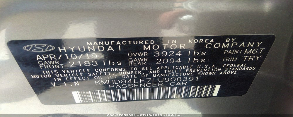 KMHD84LF7LU908391 2020 HYUNDAI ELANTRA photo no. 9