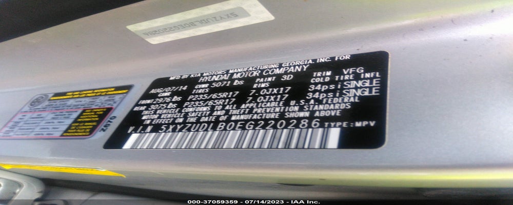 5XYZUDLB0EG220286 2014 HYUNDAI SANTA FE SPORT photo no. 9