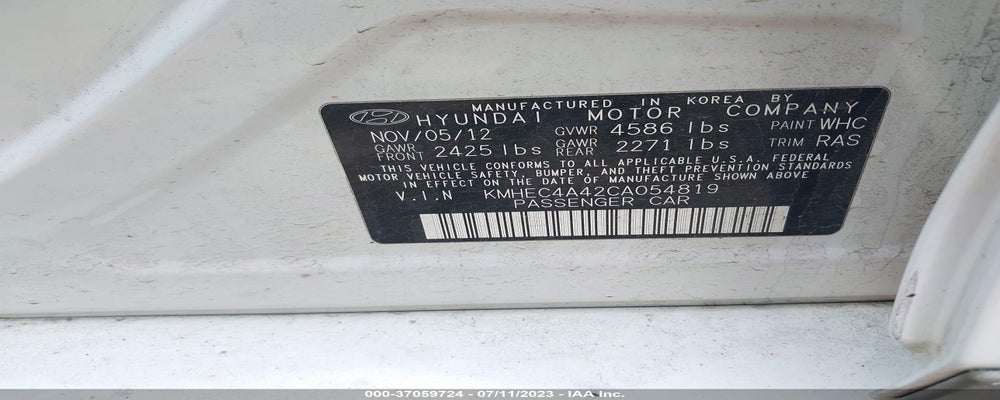 KMHEC4A42CA054819 2012 HYUNDAI SONATA photo no. 9