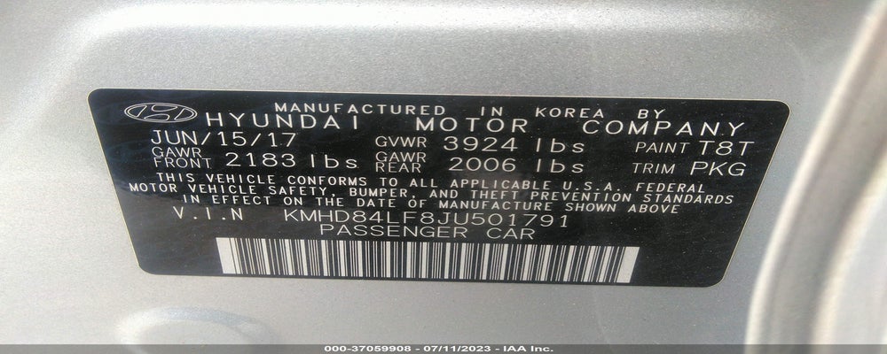 KMHD84LF8JU501791 2018 HYUNDAI ELANTRA photo no. 9