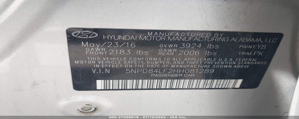 5NPD84LF2HH081289 2017 HYUNDAI ELANTRA photo no. 9