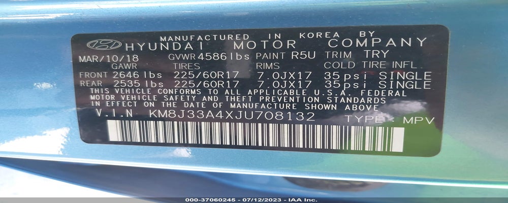 KM8J33A4XJU708132 2018 HYUNDAI TUCSON photo no. 9