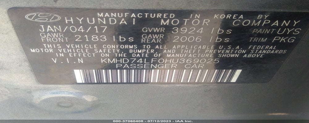 KMHD74LF0HU369025 2017 HYUNDAI ELANTRA photo no. 9