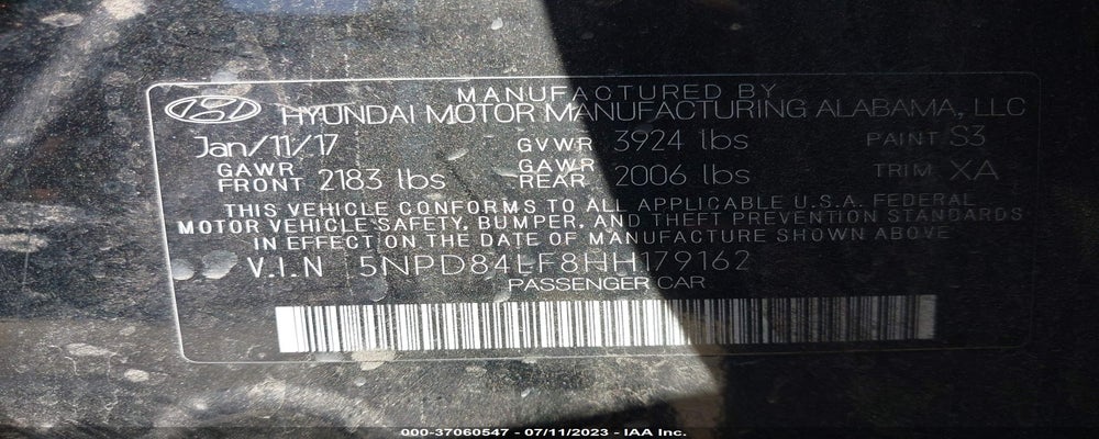 5NPD84LF8HH179162 2017 HYUNDAI ELANTRA photo no. 9