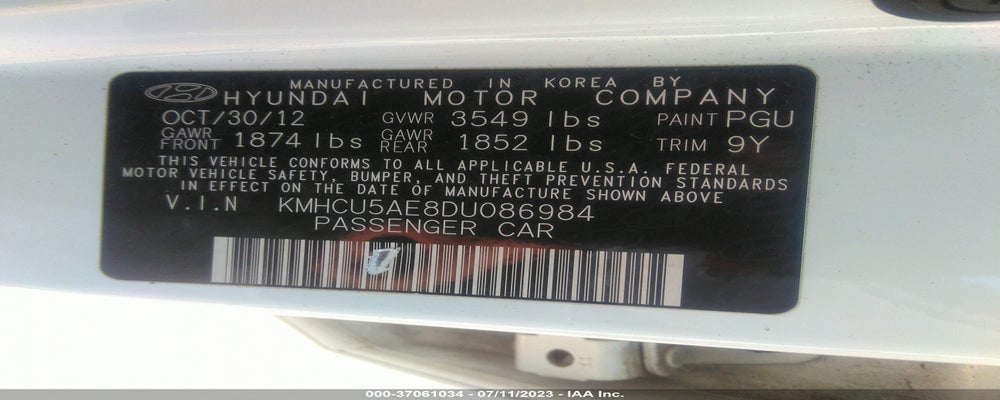 KMHCU5AE8DU086984 2013 HYUNDAI ACCENT photo no. 9