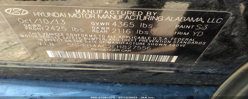 5NPEB4AC2EH827556 2014 HYUNDAI SONATA photo no. 9