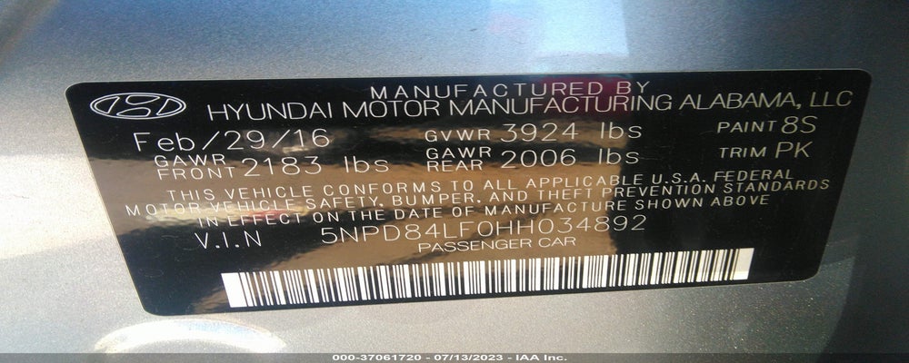 5NPD84LF0HH034892 2017 HYUNDAI ELANTRA photo no. 9