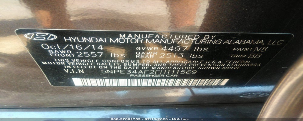 5NPE34AF2FH111569 2015 HYUNDAI SONATA photo no. 9