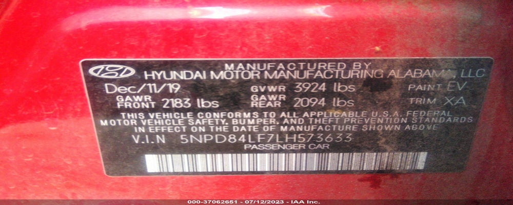 5NPD84LF7LH573633 2020 HYUNDAI ELANTRA photo no. 9