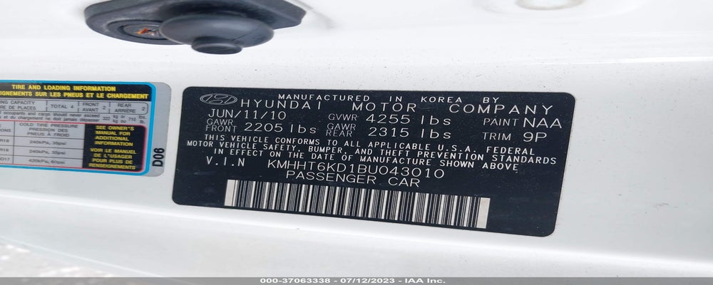 KMHHT6KD1BU043010 2011 HYUNDAI GENESIS COUPE photo no. 9