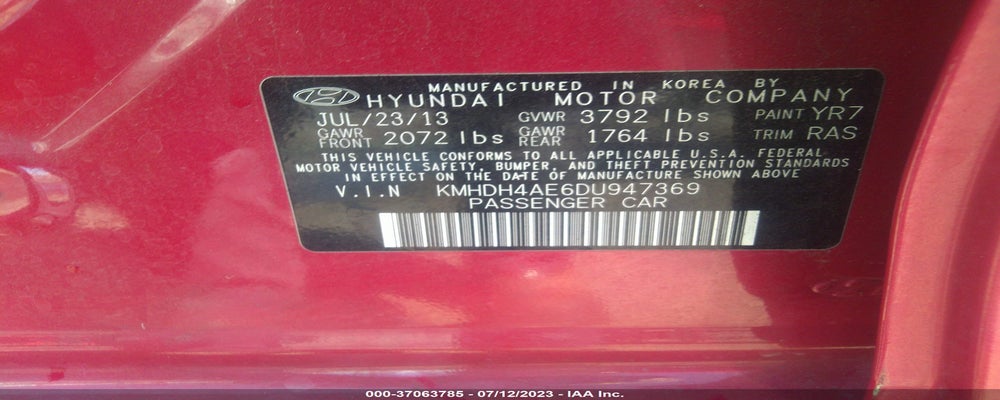 KMHDH4AE6DU947369 2013 HYUNDAI ELANTRA photo no. 9