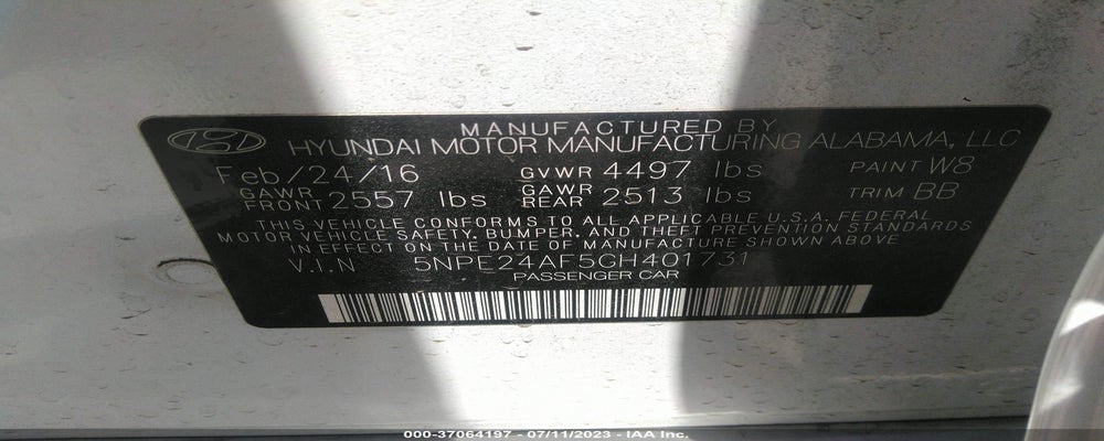 5NPE24AF5GH401731 2016 HYUNDAI SONATA photo no. 9