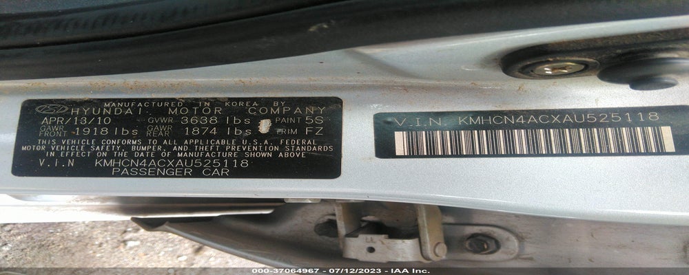 KMHCN4ACXAU525118 2010 HYUNDAI ACCENT photo no. 9