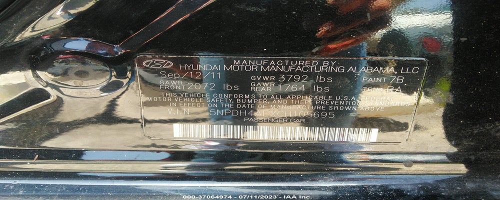 5NPDH4AEXCH105695 2012 HYUNDAI ELANTRA photo no. 9