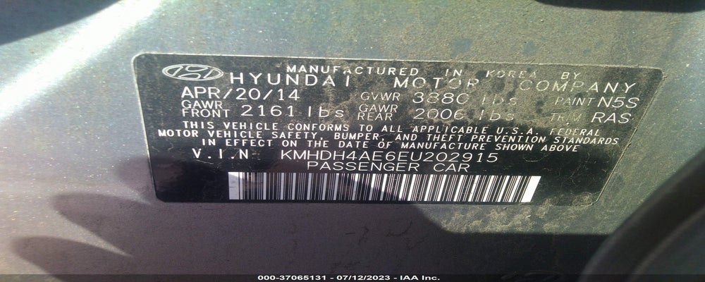 KMHDH4AE6EU202915 2014 HYUNDAI ELANTRA photo no. 9