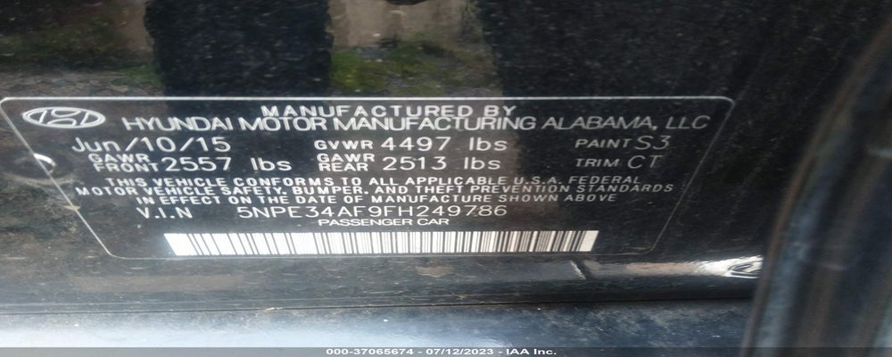 5NPE34AF9FH249786 2015 HYUNDAI SONATA photo no. 9