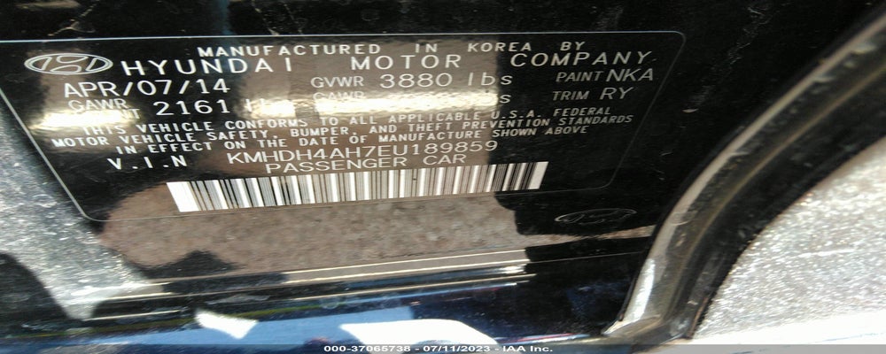 KMHDH4AH7EU189859 2014 HYUNDAI ELANTRA photo no. 9