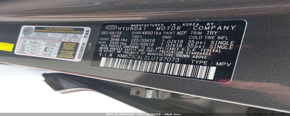 KM8J3CAL2LU197073 2020 HYUNDAI TUCSON photo no. 9