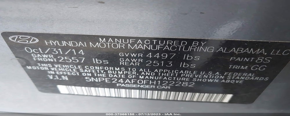 5NPE24AF0FH122282 2015 HYUNDAI SONATA photo no. 9