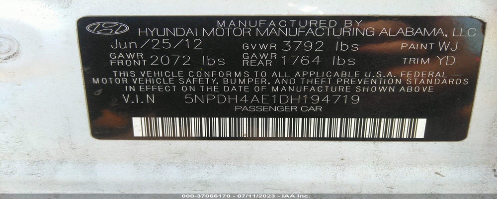 5NPDH4AE1DH194719 2013 HYUNDAI ELANTRA photo no. 9