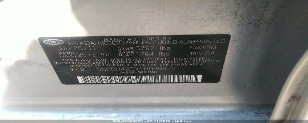 5NPDH4AEXCH090972 2012 HYUNDAI ELANTRA photo no. 9