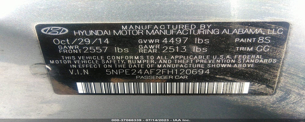 5NPE24AF2FH120694 2015 HYUNDAI SONATA photo no. 9