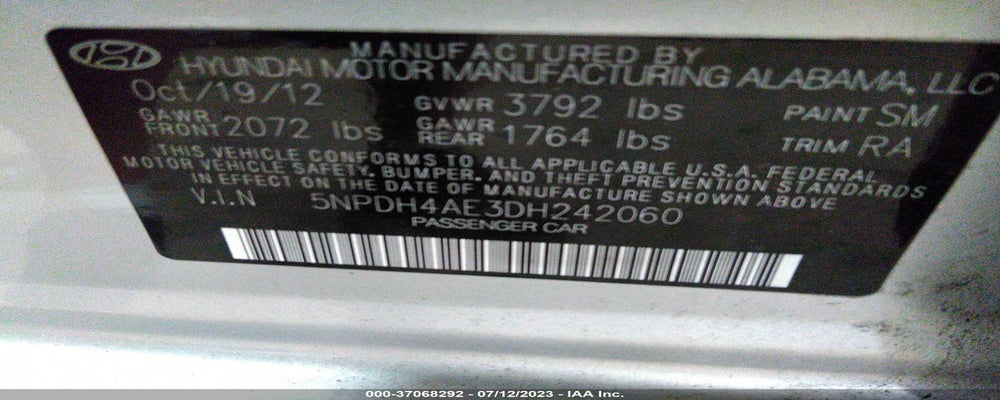 5NPDH4AE3DH242060 2013 HYUNDAI ELANTRA photo no. 9