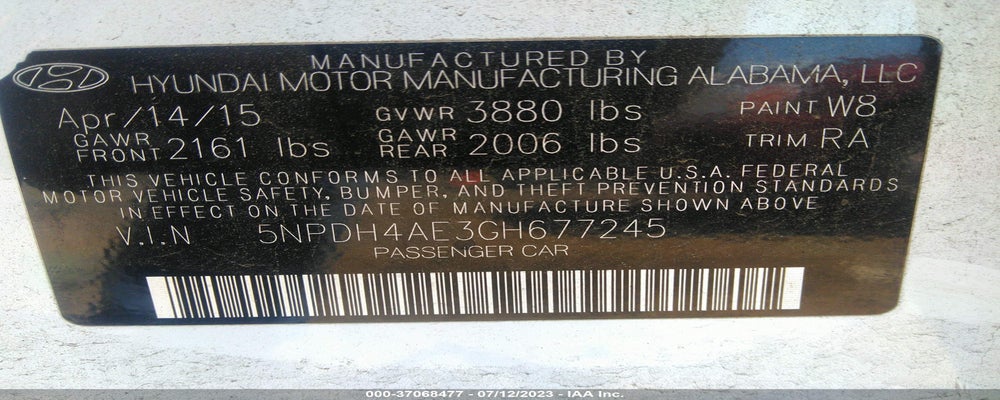 5NPDH4AE3GH677245 2016 HYUNDAI ELANTRA photo no. 9