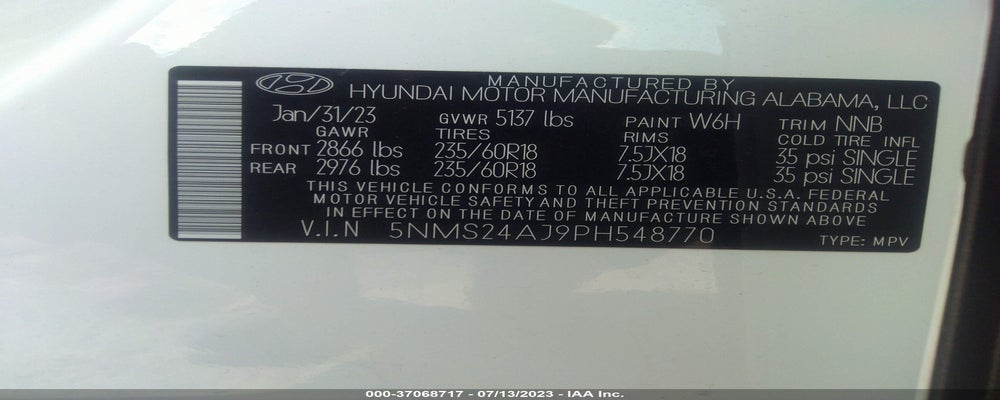 5NMS24AJ9PH548770 2023 HYUNDAI SANTA FE photo no. 9