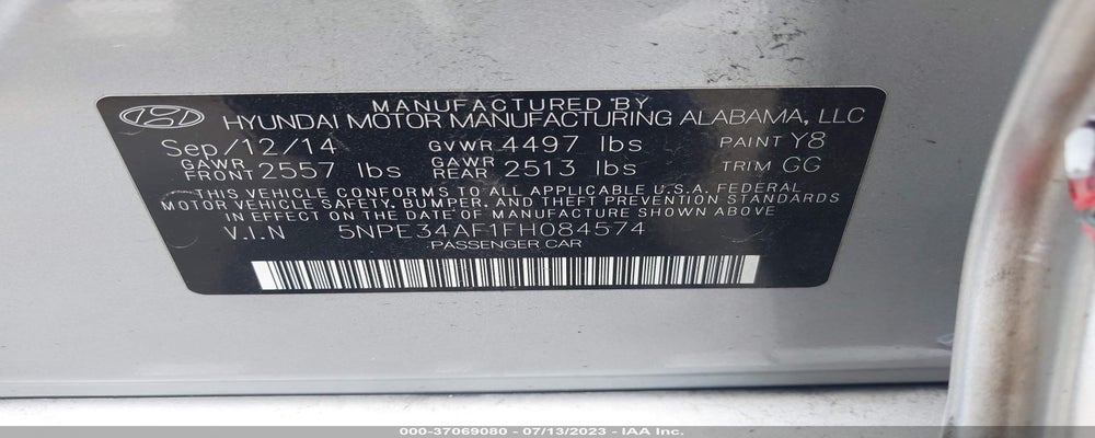 5NPE34AF1FH084574 2015 HYUNDAI SONATA photo no. 9