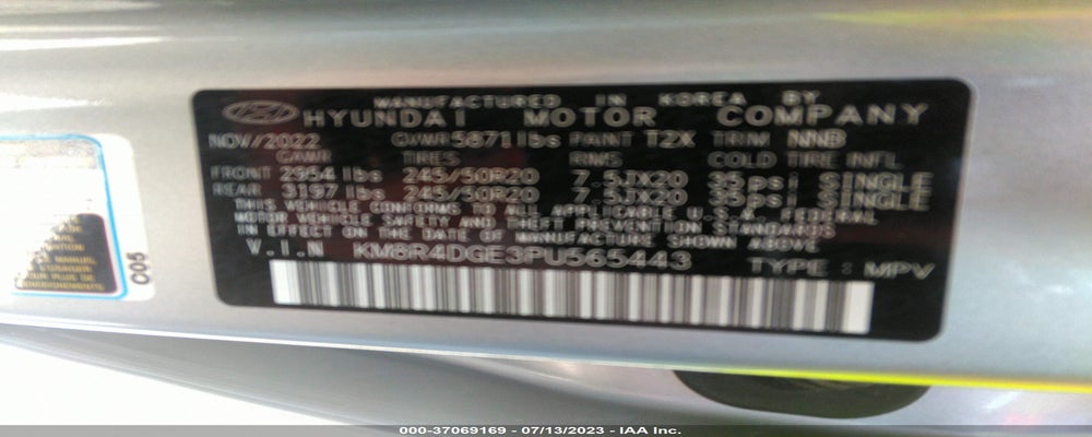 KM8R4DGE3PU565443 2023 HYUNDAI PALISADE photo no. 9