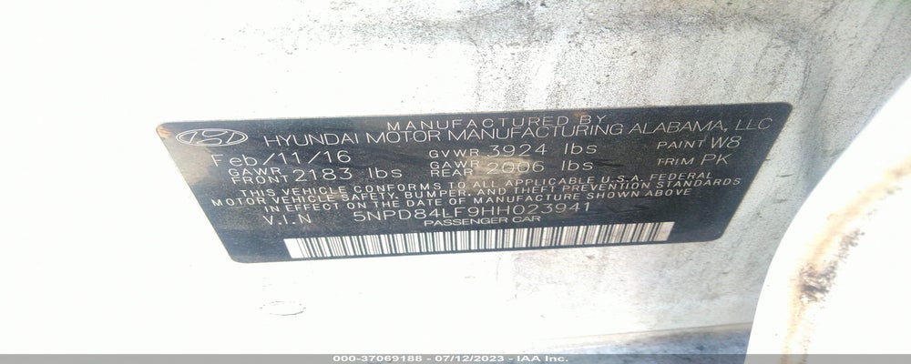5NPD84LF9HH023941 2017 HYUNDAI ELANTRA photo no. 9