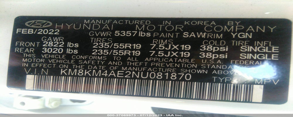 KM8KM4AE2NU081870 2022 HYUNDAI IONIQ 5 photo no. 9