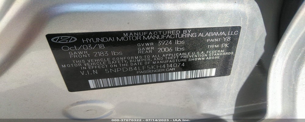 5NPD84LF5KH414074 2019 HYUNDAI ELANTRA photo no. 9