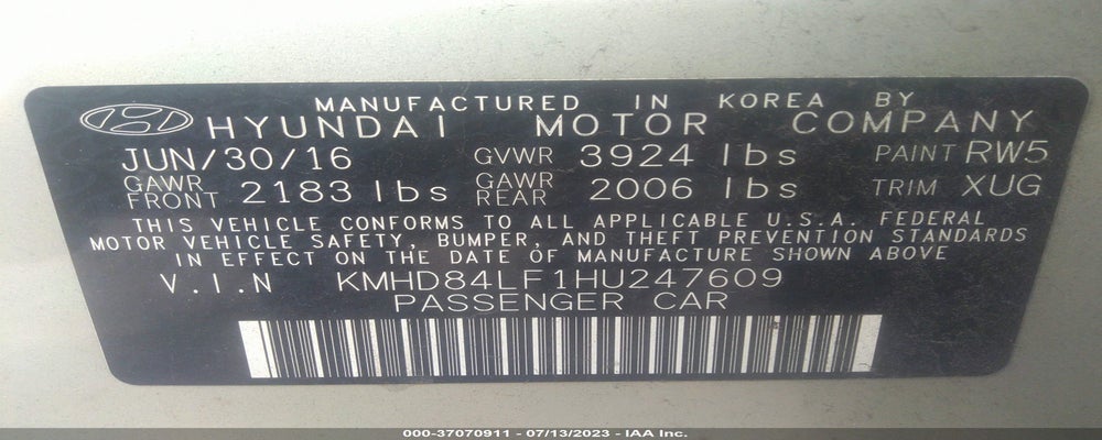 KMHD84LF1HU247609 2017 HYUNDAI ELANTRA photo no. 9