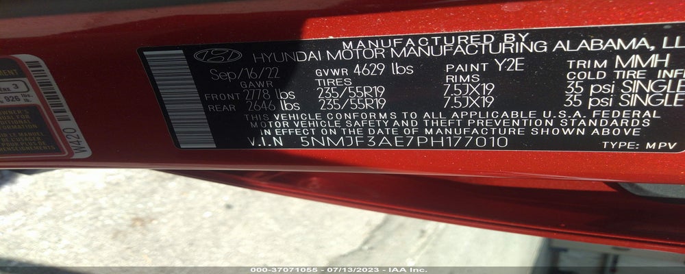 5NMJF3AE7PH177010 2023 HYUNDAI TUCSON photo no. 9