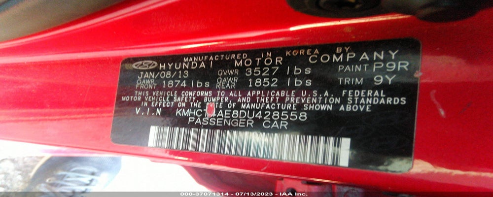 KMHCT4AE8DU428558 2013 HYUNDAI ACCENT photo no. 9