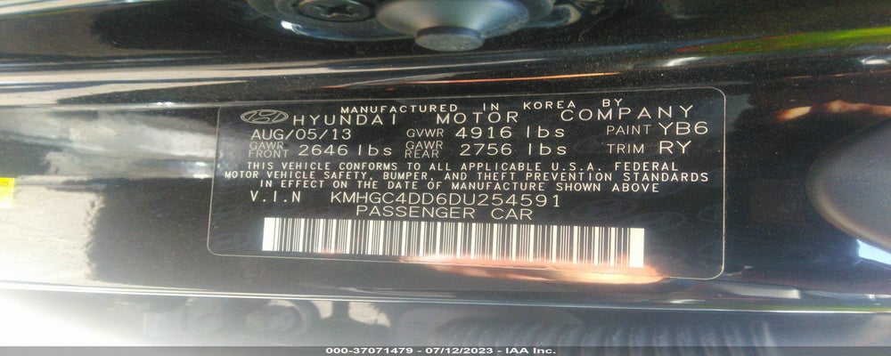 KMHGC4DD6DU254591 2013 HYUNDAI GENESIS photo no. 9