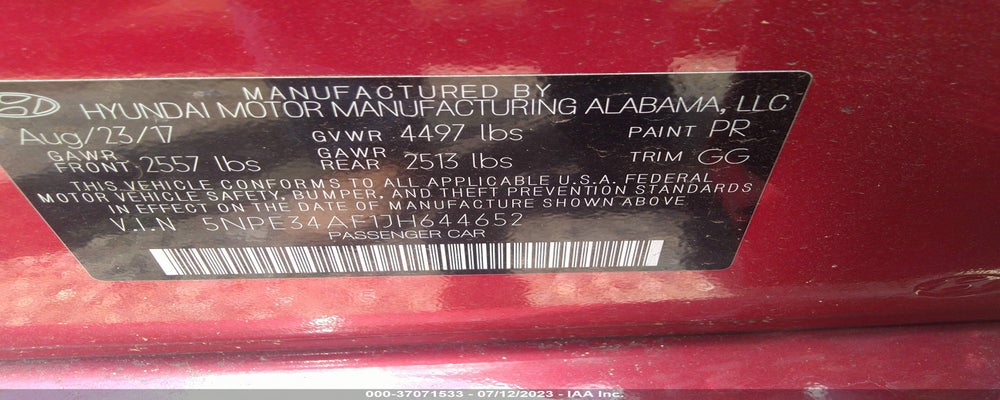 5NPE34AF1JH644652 2018 HYUNDAI SONATA photo no. 9