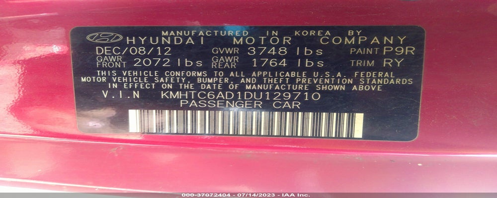 KMHTC6AD1DU129710 2013 HYUNDAI VELOSTER photo no. 9