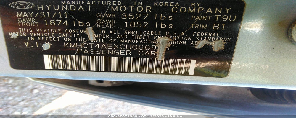 KMHCT4AEXCU068918 2012 HYUNDAI ACCENT photo no. 9