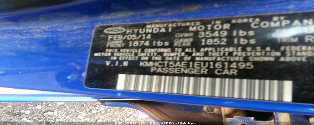 KMHCT5AE1EU161495 2014 HYUNDAI ACCENT photo no. 9