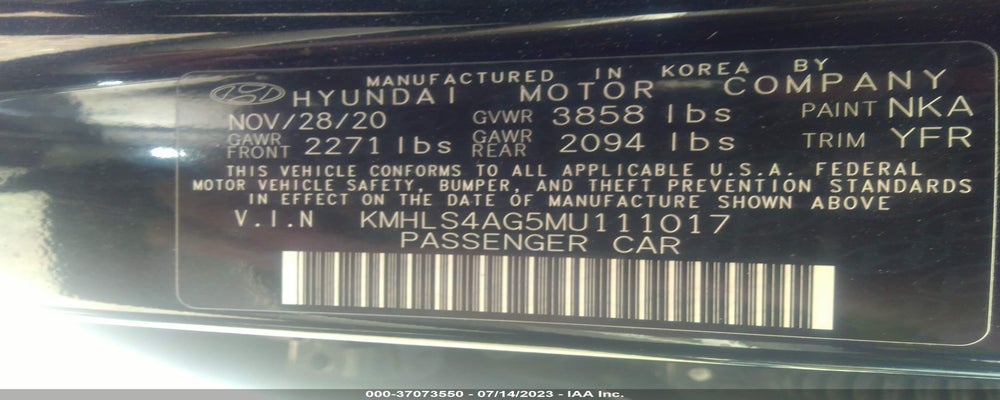 KMHLS4AG5MU111017 2021 HYUNDAI ELANTRA photo no. 9